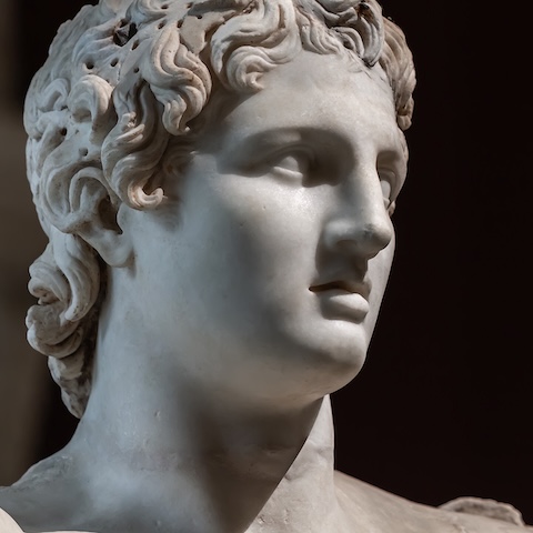 Alexander the Great. Stunning portrait of a classical marble sculpture, focusing on lifelike details and textures. Nov 30, 2023. Istanbul Archaeological Museums, Turkey (Turkiye)