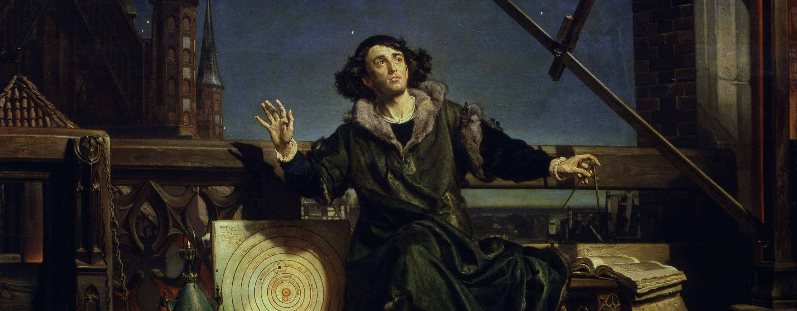 Jan Matejko (1838–1893), „Astronom Kopernik, czyli rozmowa z Bogiem”, 1873, kolekcja Muzeum Uniwersytetu Jagiellońskiego. [Domena publiczna, via Wikipedia]